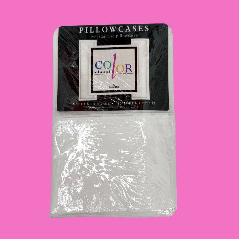 NIP VTG 2 STANDARD WHITE WESTPOINT STEVENS COLOR CLASSICS PILLOWCASE SET 180 TC